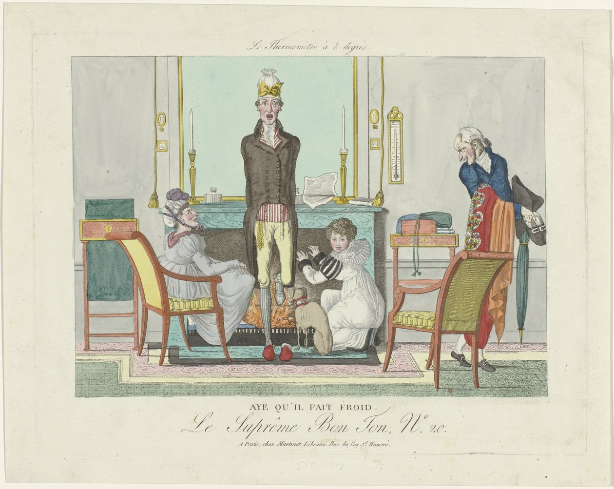 Le Supreme Bon Ton, The 8 Degree Thermometer, 1800-1815, nr 20: Ja, det är kallt. av Anonymous
