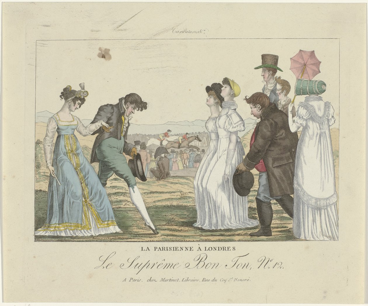 Den högsta Bon Ton. Karikatyrer, 1800-1815, nr 12: Parisaren i London av Anonymous