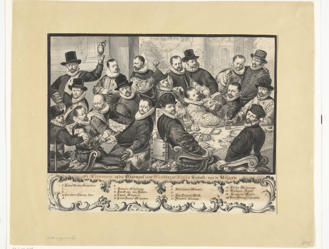 Måltid av officerare från Handboogdoelen i Amsterdam, 1586 av Anonymous