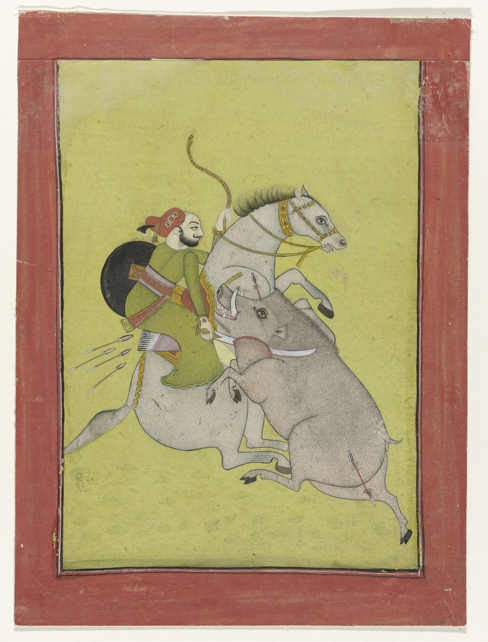 Maharao Umed Singh または Bundi マハラジャ・ウメド・シン、イノシシを殺すスウェーデン人 av Anonymous