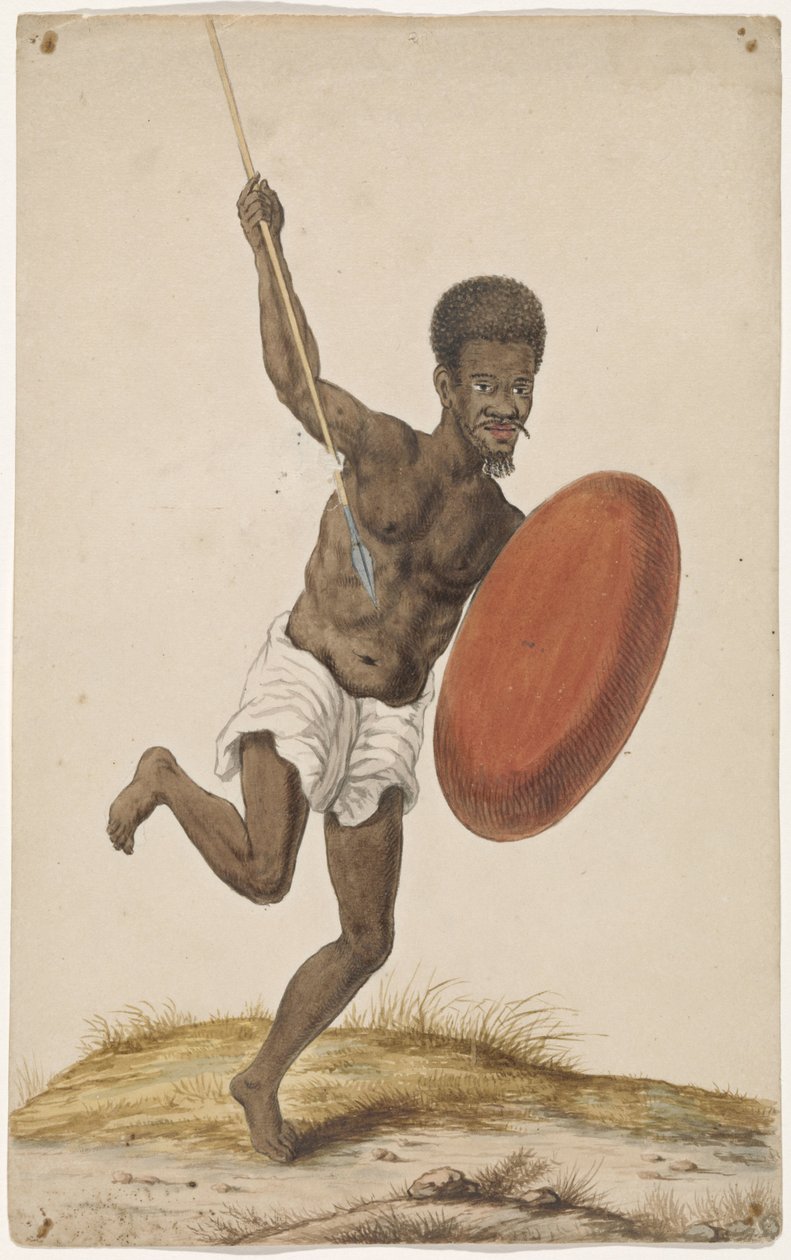 Malagasy krigare med assegai och sköld av Anonymous