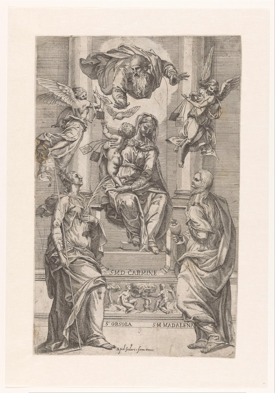 Maria och barnet och de heliga Ursula och Maria Magdalena av Anonymous