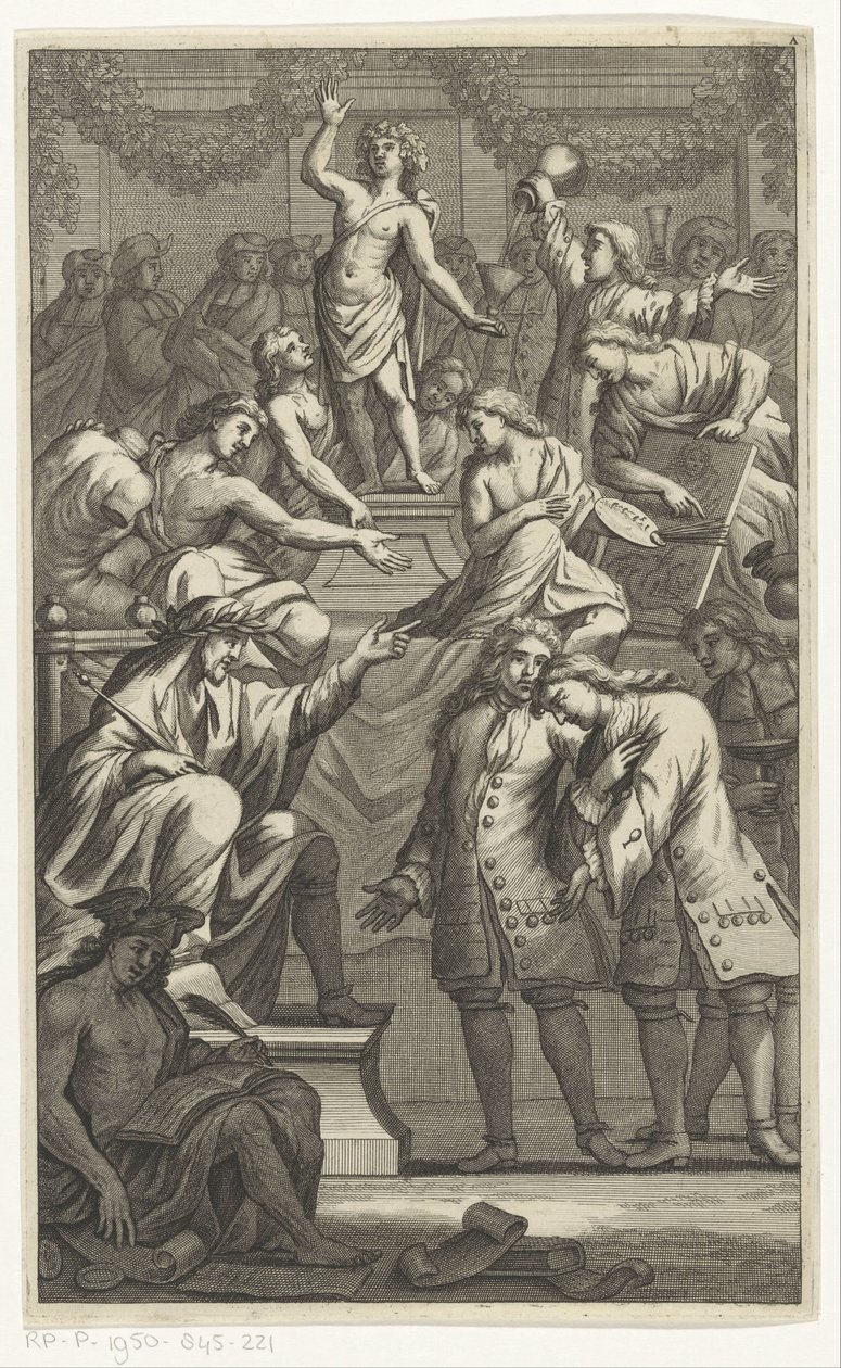 Mottagande av Cornelis de Bruyn som ny medlem i Bentvueghels av Anonymous