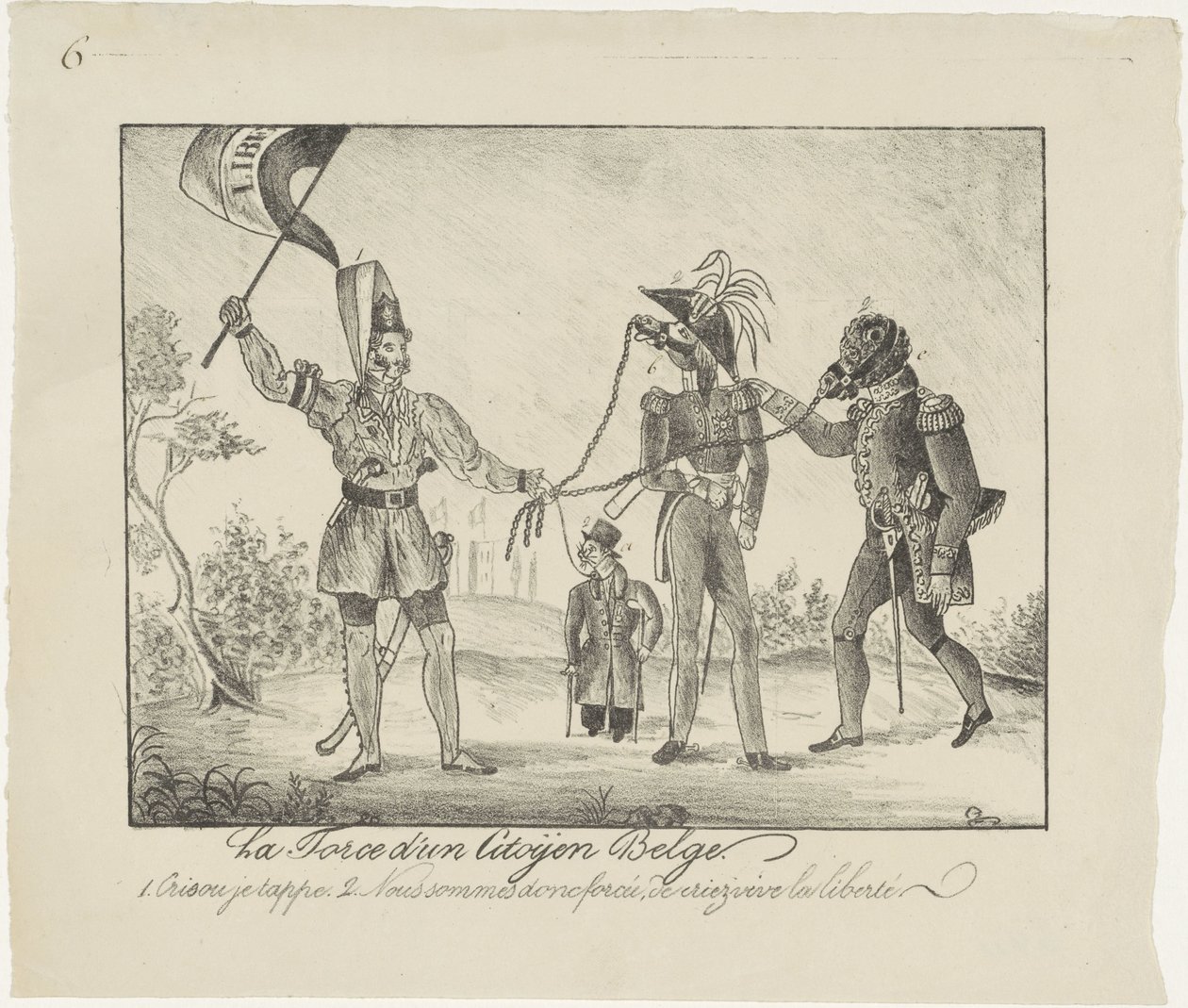 Rebellious Belgian Keeps the Dutch on a Chain, 1830 La force d