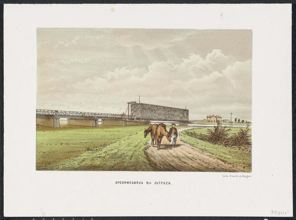 Gamla IJssel-bron nära Zutphen, 1865 Järnvägsbron vid Westervoort (titel på objekt) Main Railway Bridges i Nederländerna (serietitel) av Anonymous