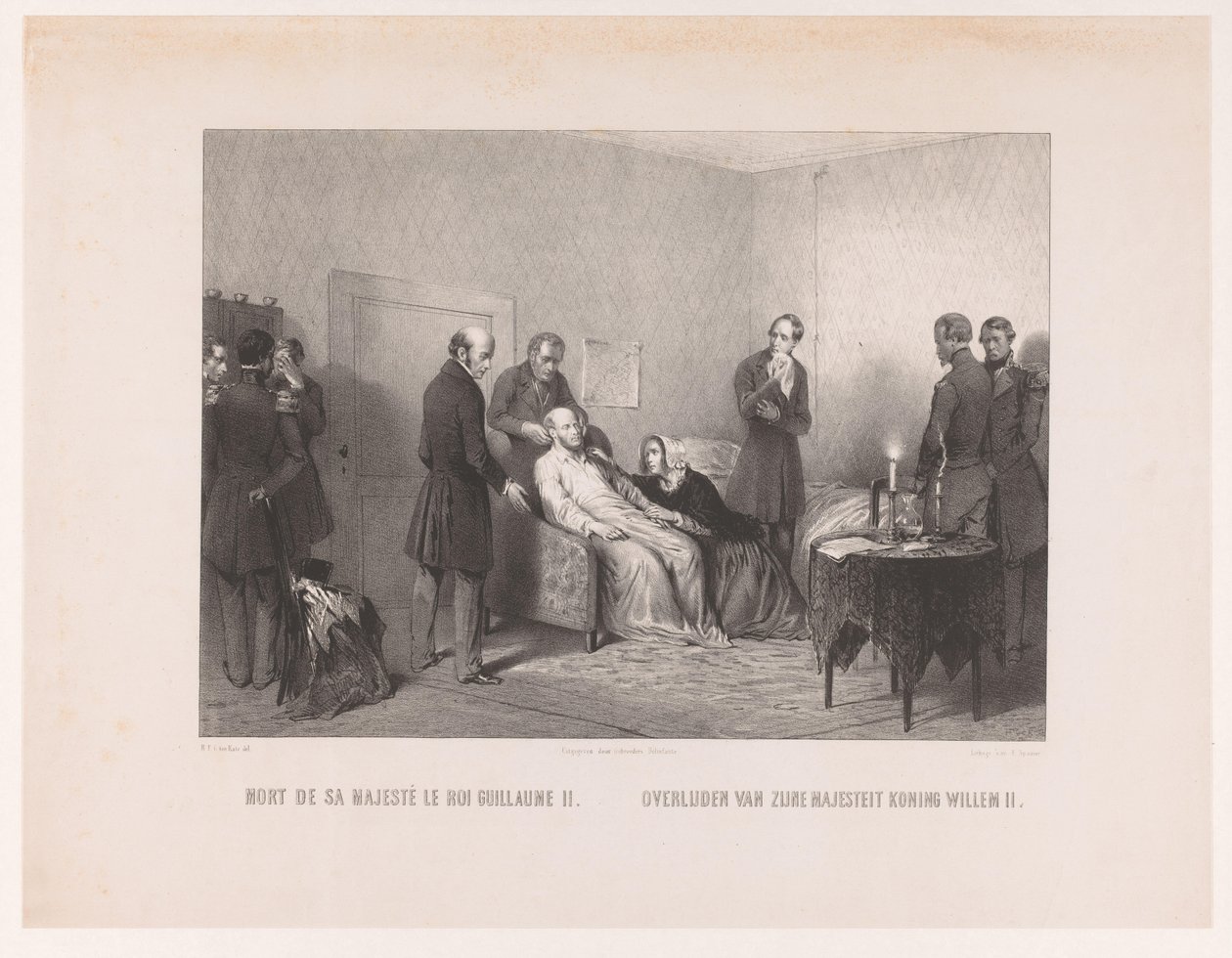 Kung Vilhelm II:s död Mort de sa majesté le roi Guillaume II / Death of His Majesty King William II (titel på objektet) av Anonymous