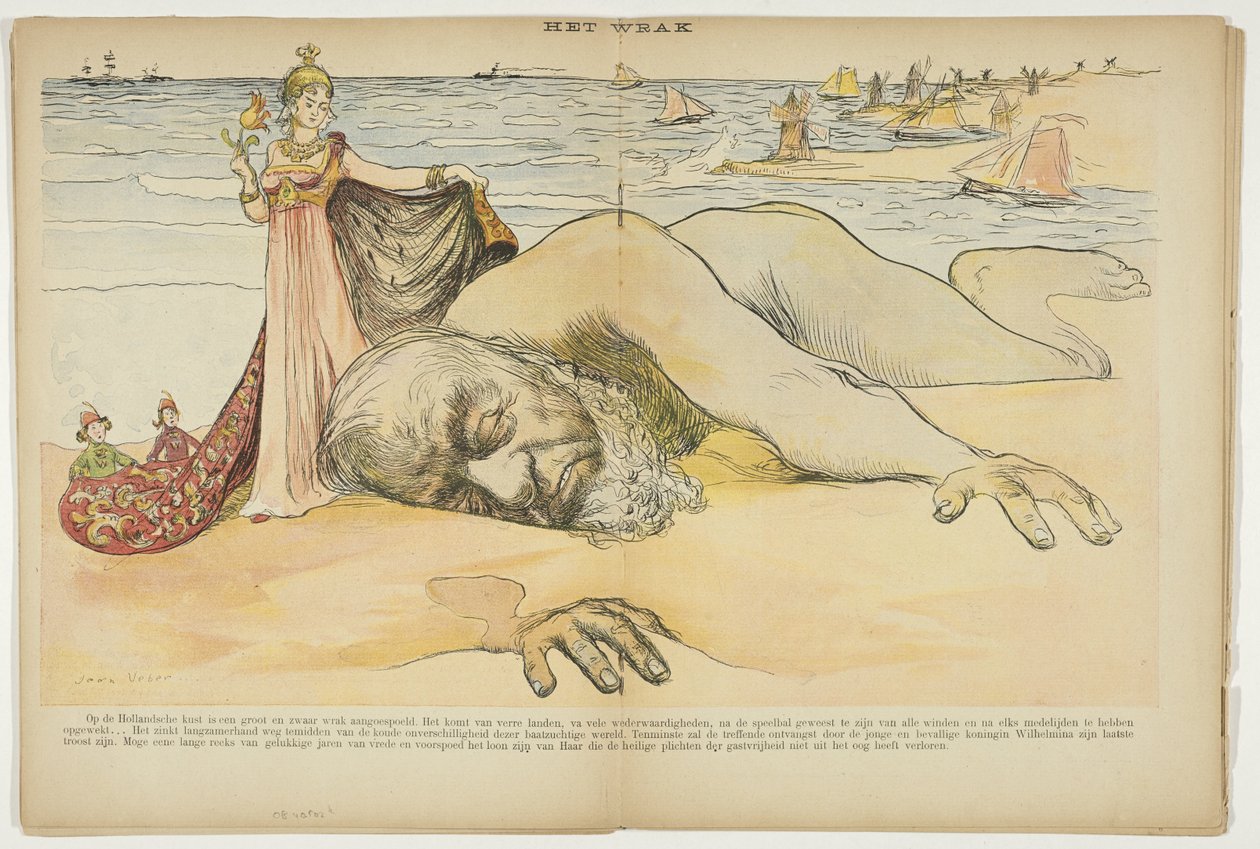 Paul Kruger sköljde upp på den holländska kusten The Wreck (titel på objekt) av Anonymous