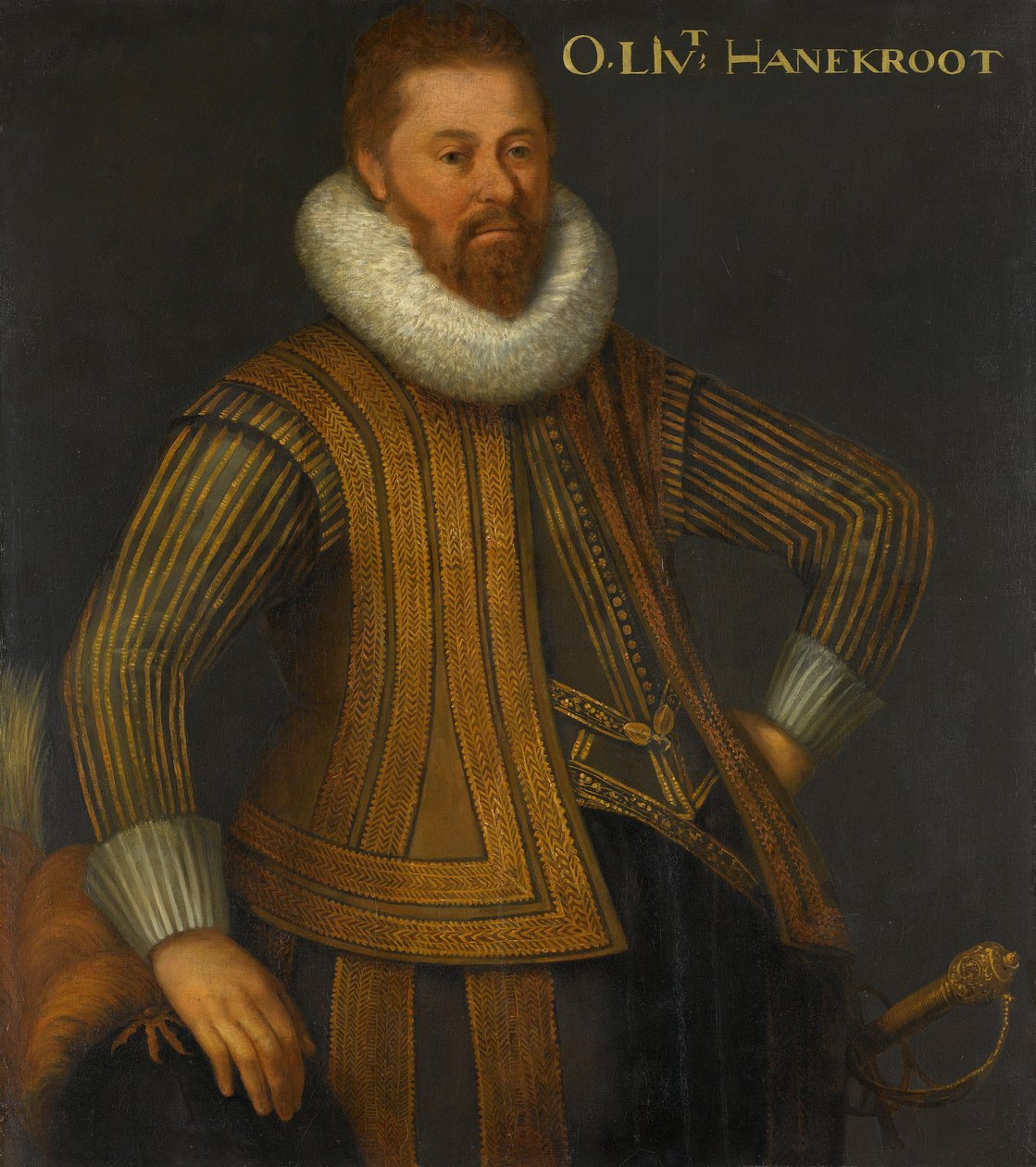 Porträtt av Eberhardt Hanekrodt (Evert Hanecrot), kapten för ett kompani av Ernst Casimir från Nassaus regemente av Anonymous