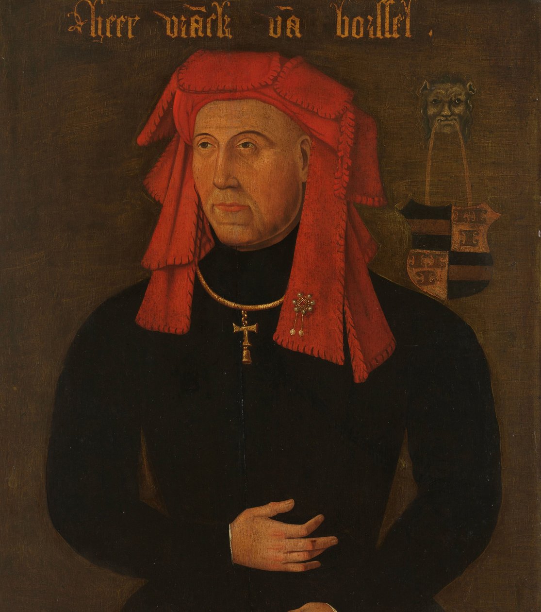 Porträtt av Frank van Borselen, herre av Sint Maartensdijk och stadhållare av Holland, fjärde make till Jacoba av Bayern, grevinna av Holland och Zeeland (Jacqueline, grevinna av Hainaut) av Anonymous