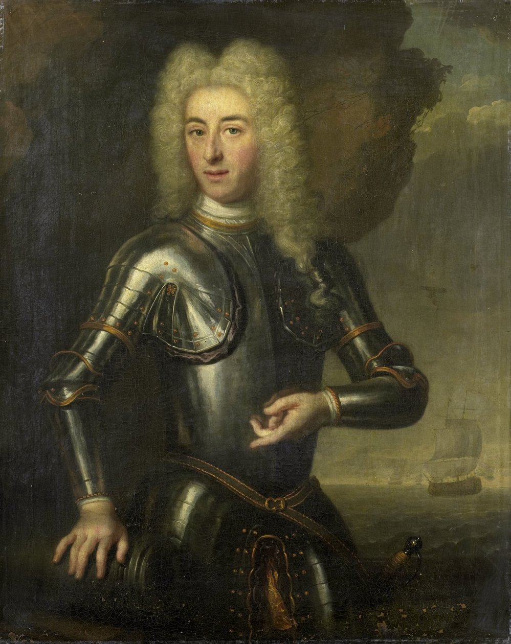 Porträtt av Hendrik Lijnslager, sjökapten med amiralitetet i Amsterdam av Anonymous