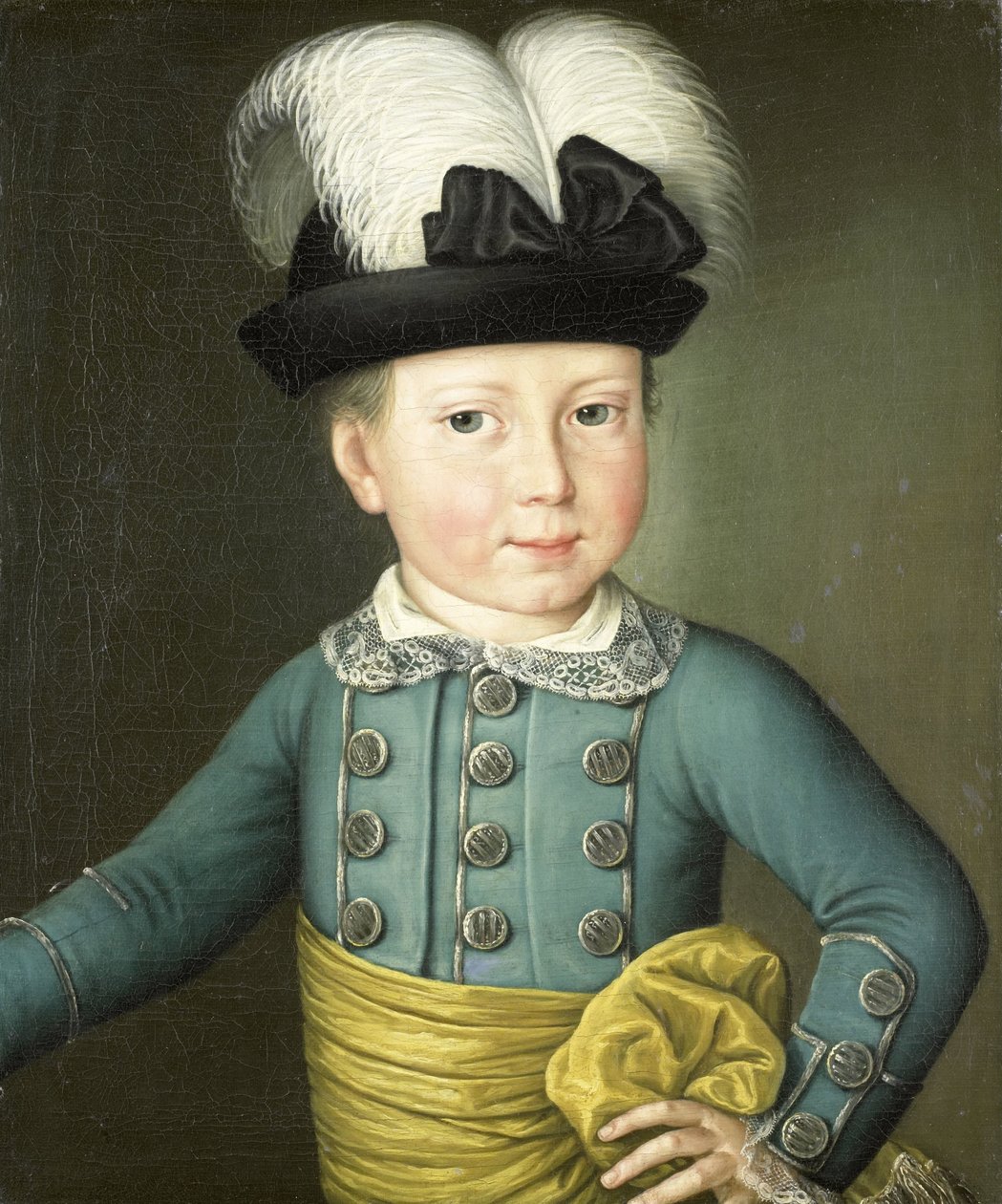 Porträtt av Vilhelm Fredrik, Prins av Orange-Nassau, senare kung Vilhelm I, som barn av Anonymous