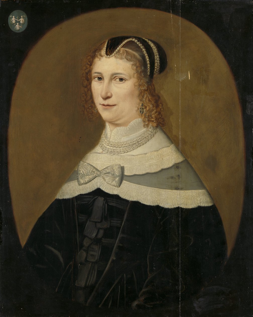Porträtt av en kvinna, kallad Theodora de Visscher, hustru till Jacob Rijswijk av Anonymous