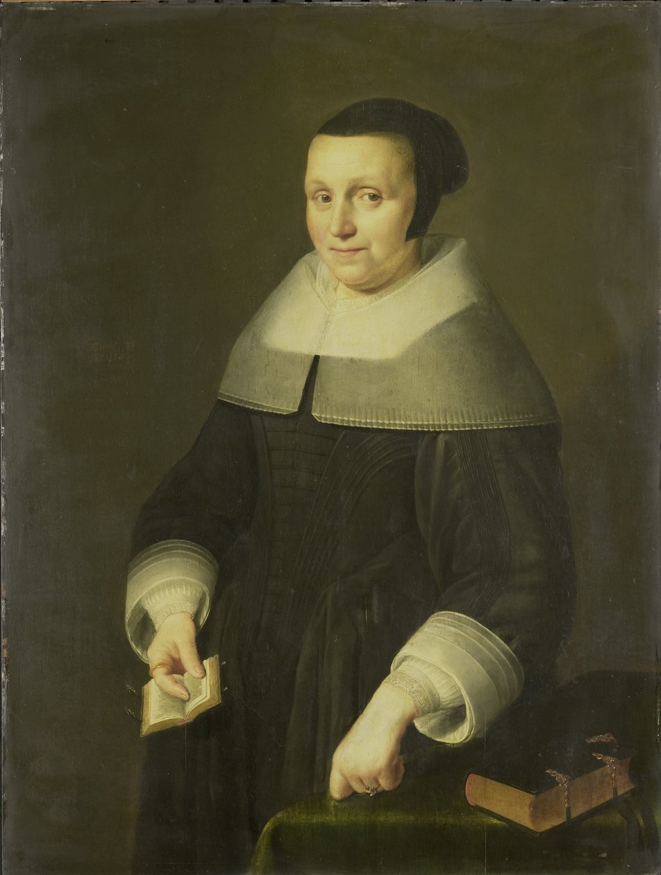 Porträtt av en kvinna, möjligen Elsje van Houweningen, Hustru till Willem van de Velden av Anonymous