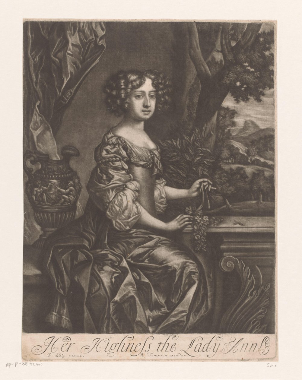 Porträtt av Anna av Storbritannien som en prinsessa Hennes Höghet Lady Ann (titel på objekt) av Anonymous