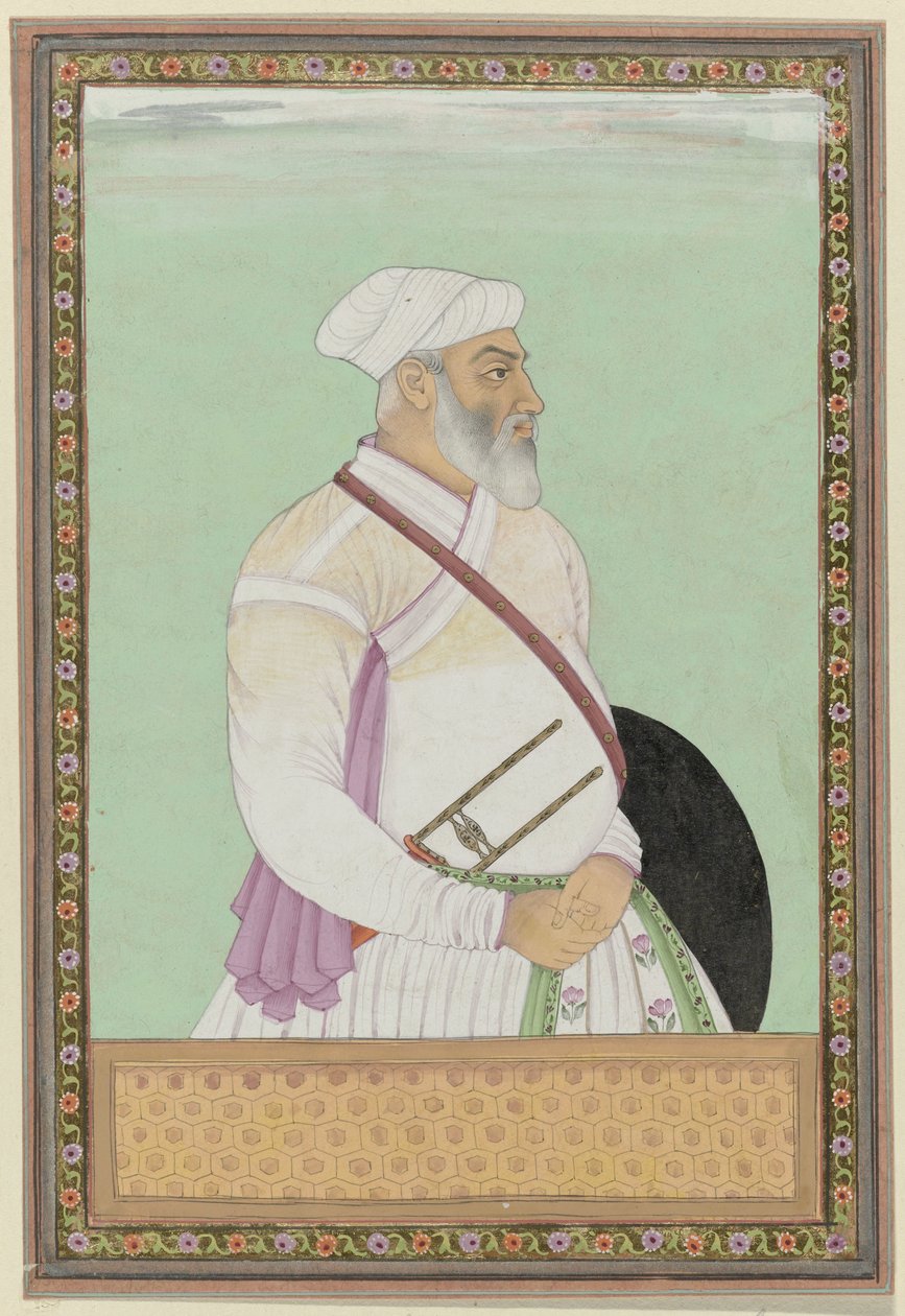 Porträtt av Dalil-khan, storvesir av Aurangzeb, har varit guvernör (subagar) i Deccan-provinsen; han kommer från Rohela Pathans av Anonymous