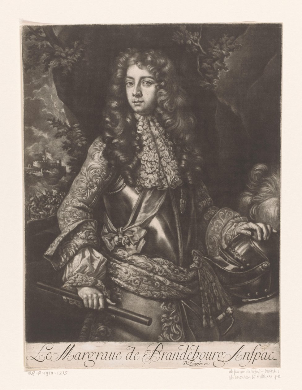 Porträtt av Johan Fredrik av Brandenburg-Ansbach Le Margraue de Brandebourg Anspac (titel på objekt) av Anonymous
