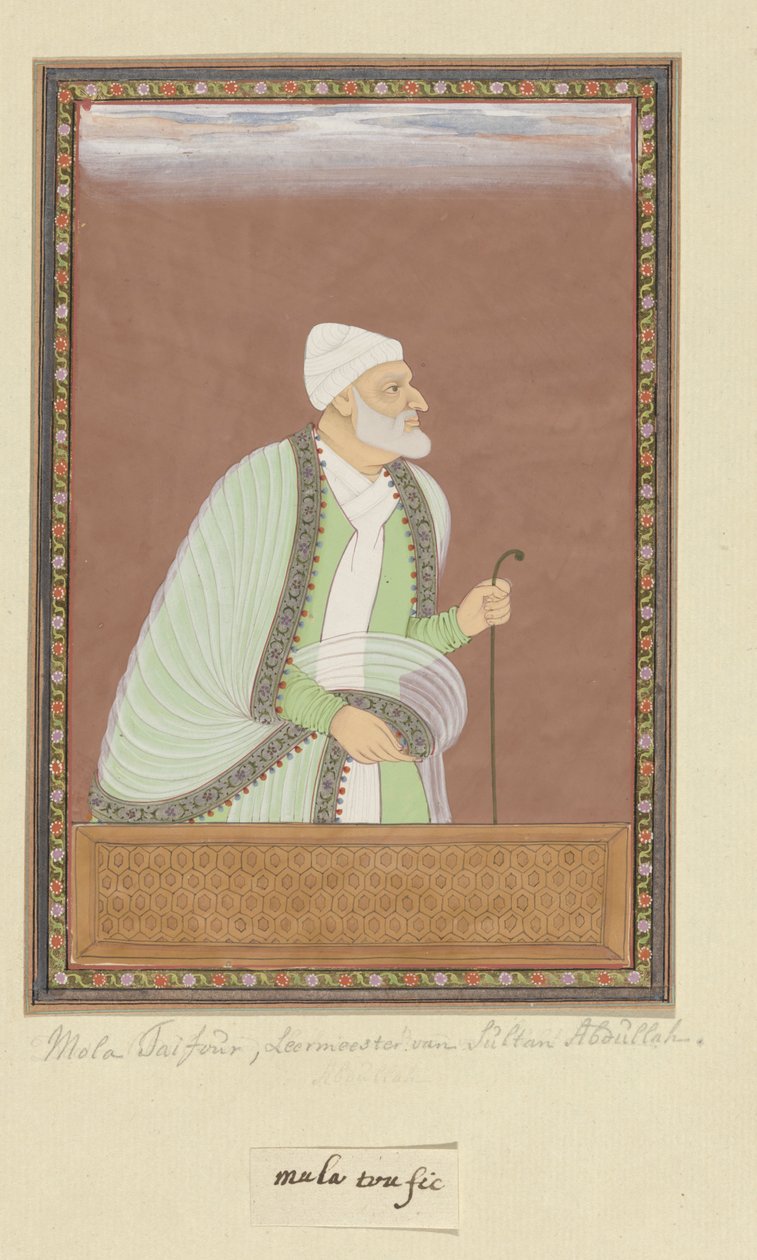 Porträtt av Mulla Tayfur, som var lärare (ustad) till Sultan Abdullah av Anonymous