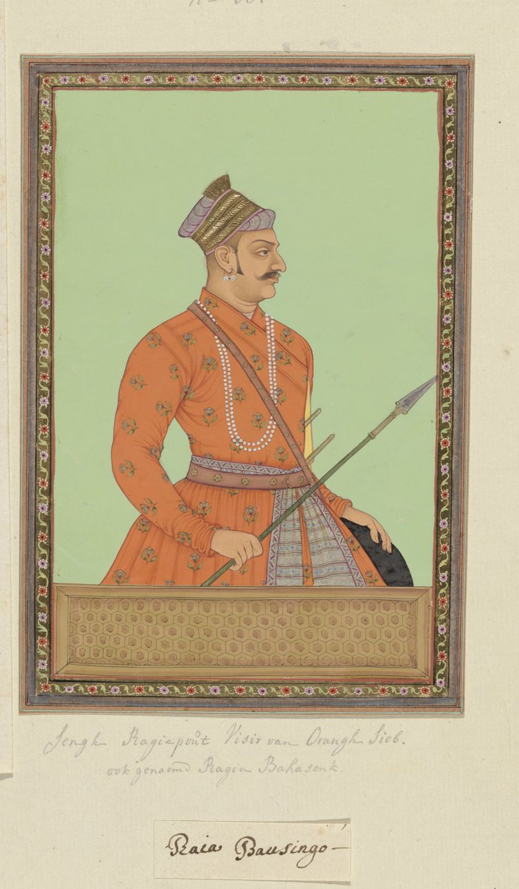Porträtt av Raja Bhai Singh Rajput, som har varit en vesir av Aurangzeb av Anonymous