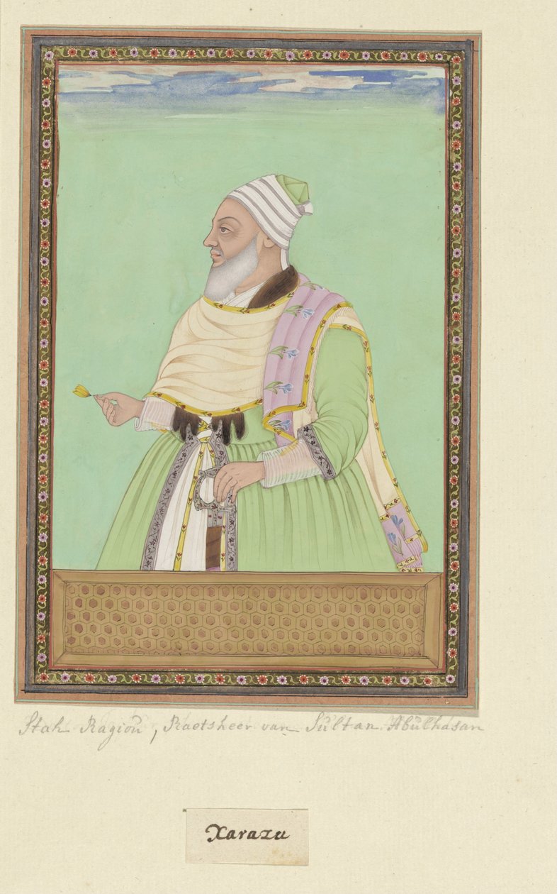Porträtt av Shah Raju, den andliga chefen (pir) för Sultan Abul Hasan av Anonymous