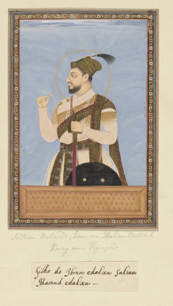 Porträtt av Sultan Mahmud, son till Ibrahim Adil-shah; efter sin far var han härskare över Bijapur av Anonymous