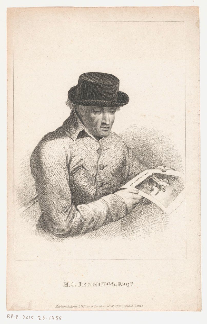 Porträtt av samlaren Henry Constantine Jennings H.C. Jennings, Esq.r (titel på objekt) av Anonymous