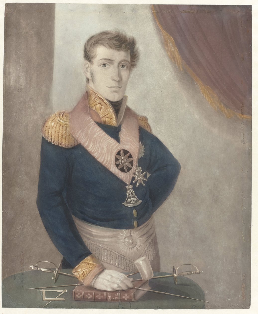Prins Fredrik av Nederländerna som frimurarnas stormästare, 1817 av Anonymous