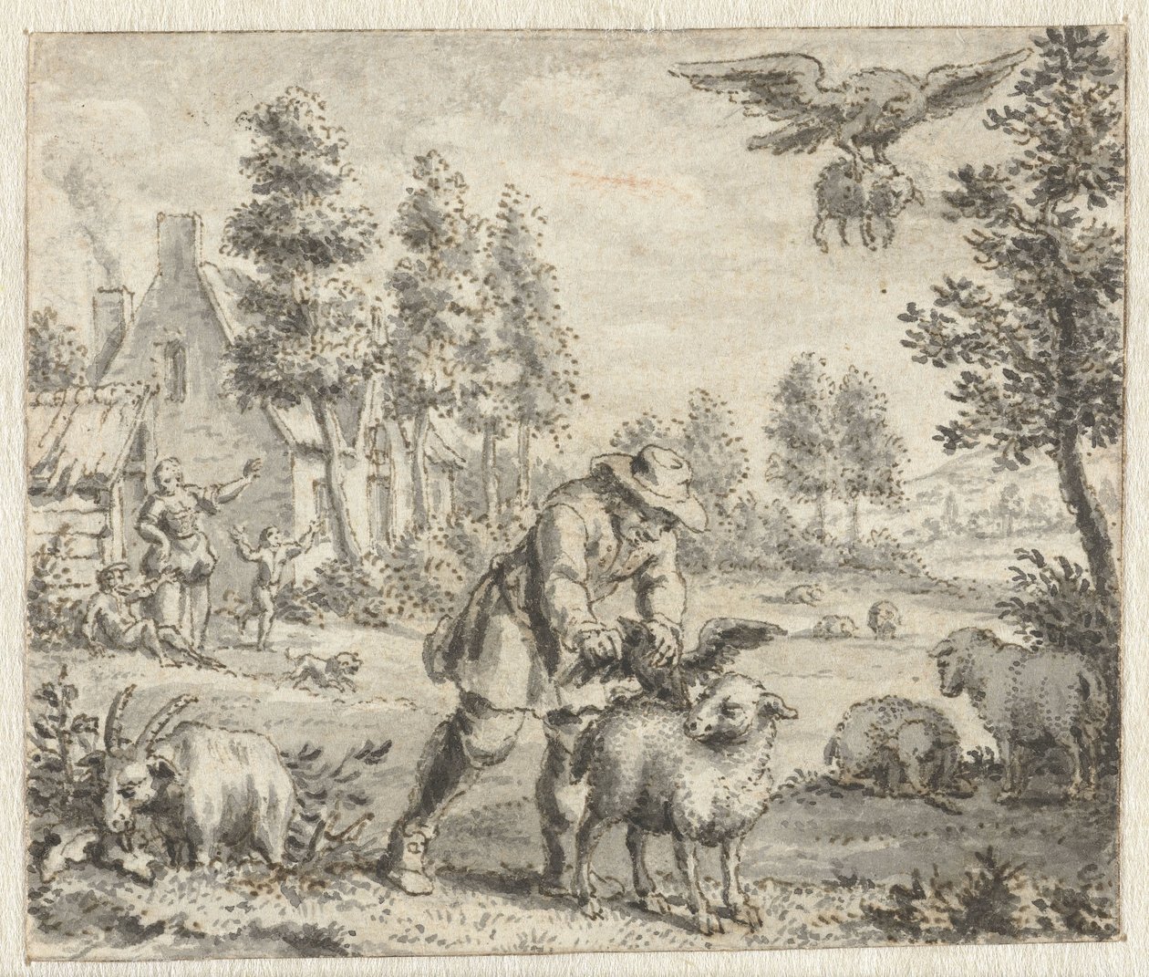 Korpen som vill imitera örnen Designa illustrationer för en upplaga av Jean de la Fontaines Fables (serietitel) av Anonymous