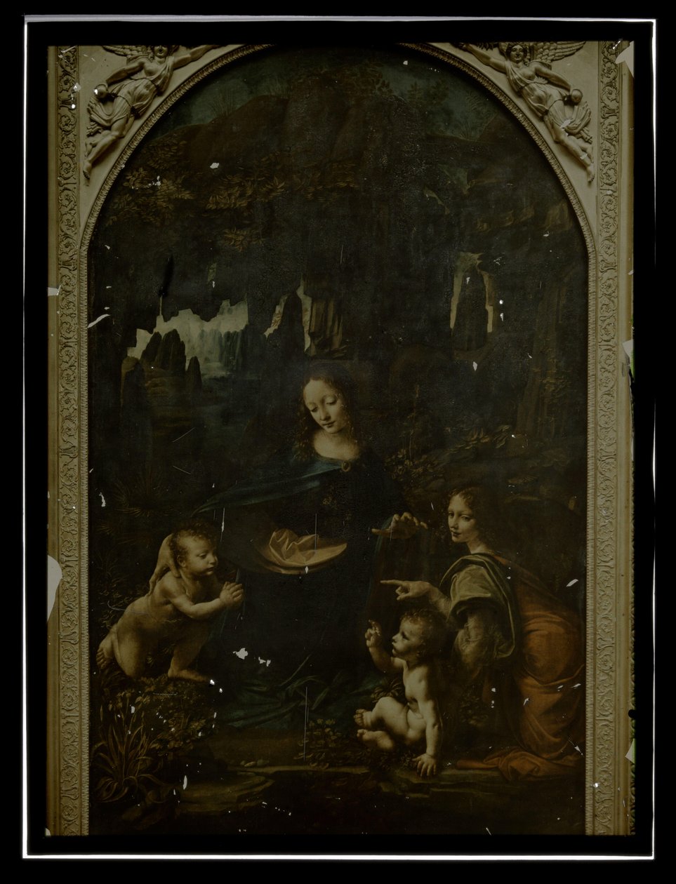 Reproduktion av Leonardo da Vinci, Virgin on the Rocks, Louvren av Anonymous