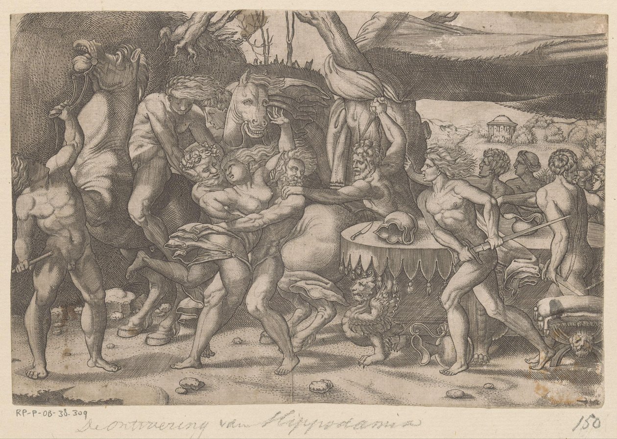 Rån av en kvinna av man och satyr Battle between the Lapiths and Centaurs (serietitel) av Anonymous