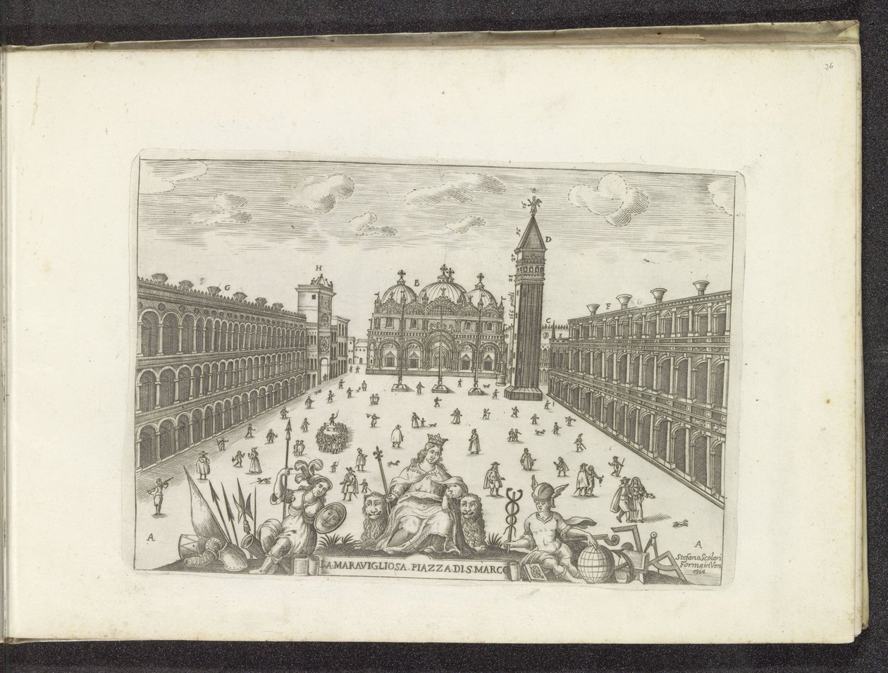 San Marcoplein i Venedig Den underbara Piazza di San Marco (titel på objekt) av Anonymous