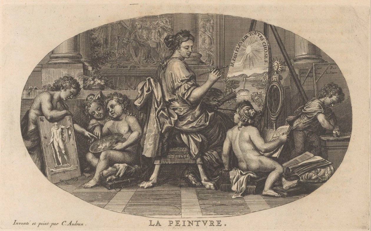 Schilderkunst Målning (titel på objekt) Cabinet of Fine Arts, eller Samling av de vackraste trycken, graverade efter originalmålningarna (...) (serietitel) av Anonymous