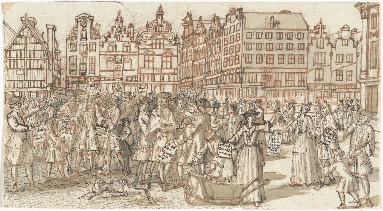Borgenär och fattigman, 1720 The Great Scene of Folly (serietitel) av Anonymous