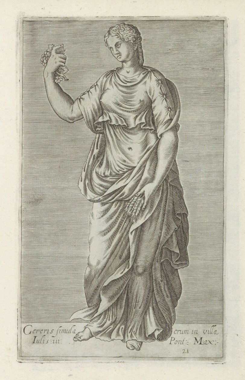 Skulptur av Ceres En staty av Ceres i staden Julius III av Pontus. Max. (titel på objekt) Antika skulpturer i Rom (serietitel) Ikoner av de antika statyerna av staden Rom som ses på offentliga platser (serietitel) av Anonymous