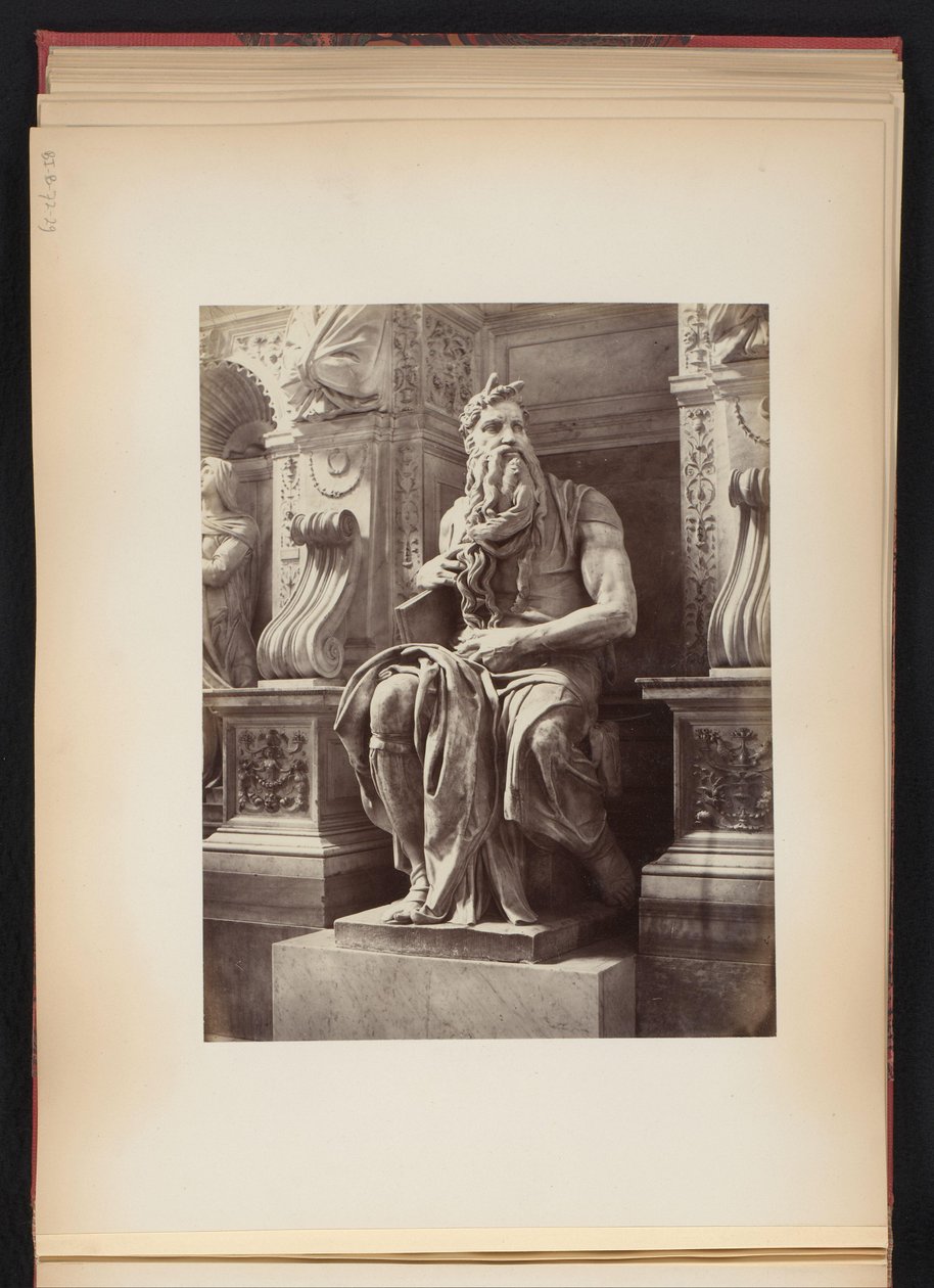 Skulptur av Moses av Michelangelo, monument till Julius II, S. Pietro in Vincoli i Rom, Italien av Anonymous