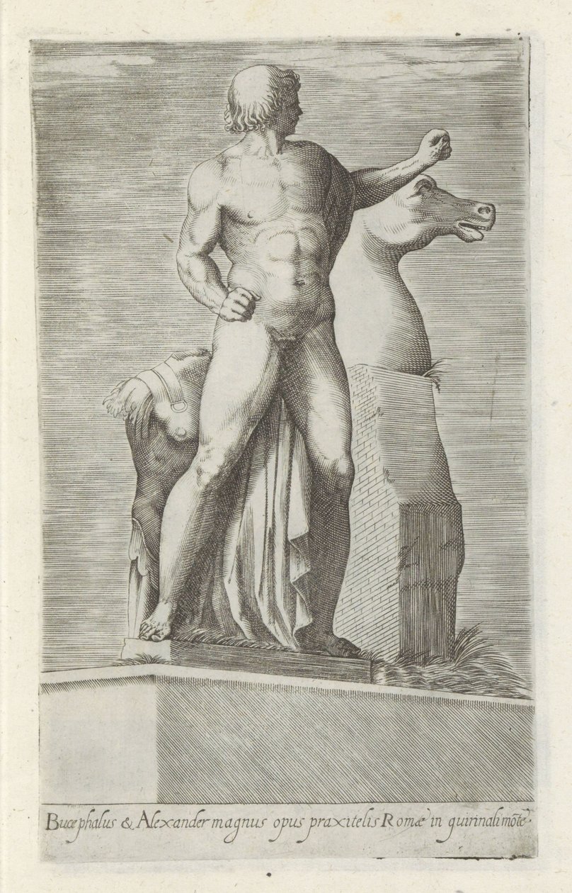 Sculptuur van een van de Dioscuren op het Quirinaal te Rom Bucephalus & Alexander stora verk (...) (titel på objekt) Antika skulpturer i Rom (serietitel) Ikoner av de antika statyerna av staden Rom som ses på offentliga platser (serietitel) av Anonymous
