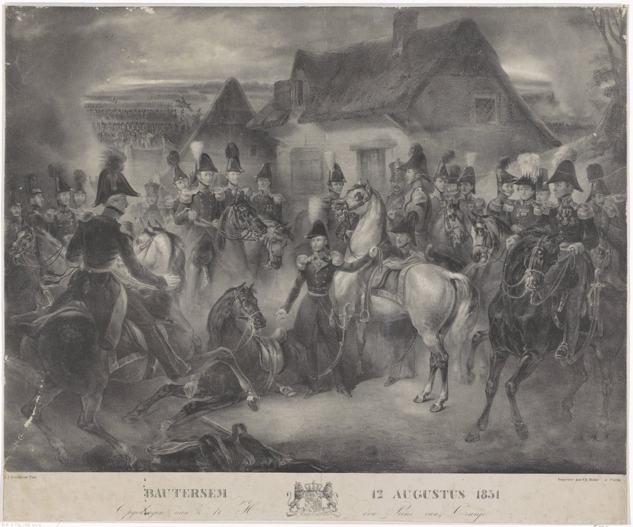 Slaget vid Boutersem, 1831 Bautersem 12 augusti 1831 (titel på objekt) av Anonymous