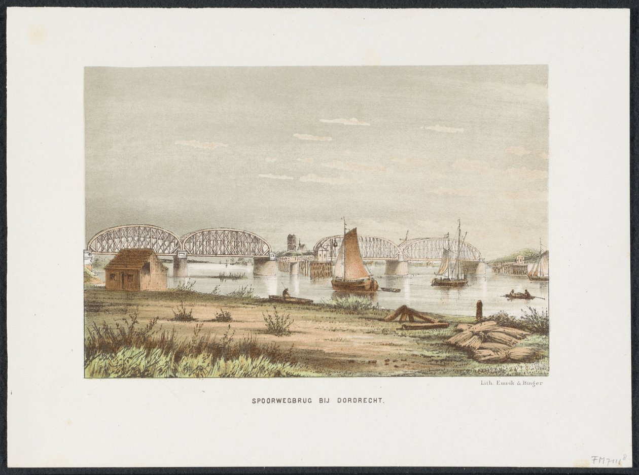 Järnvägsbron i Dordrecht, 1872 Järnvägsbron i Dordrecht (titel på objekt) Main Railway Bridges i Nederländerna (serietitel) av Anonymous