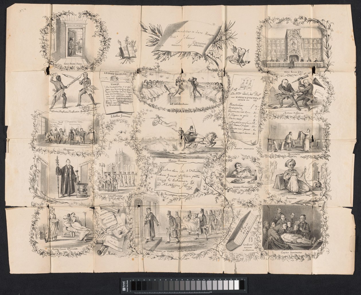 Tecknad i Leiden studentalmanacka, 1865 av Anonymous