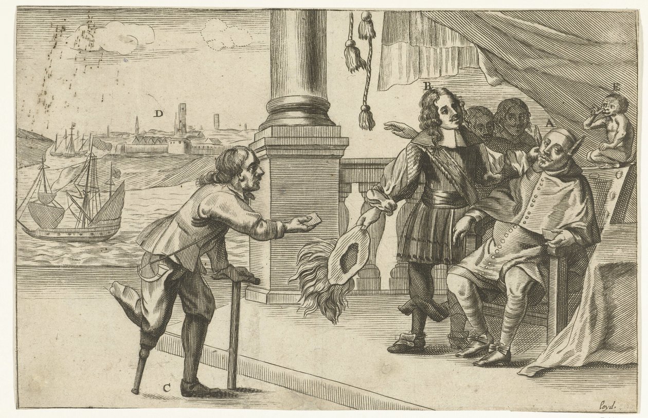 Tecknad film om den misslyckade attacken mot Oostende, 1658 Dialogue of Ostenden (titel på objekt) av Anonymous