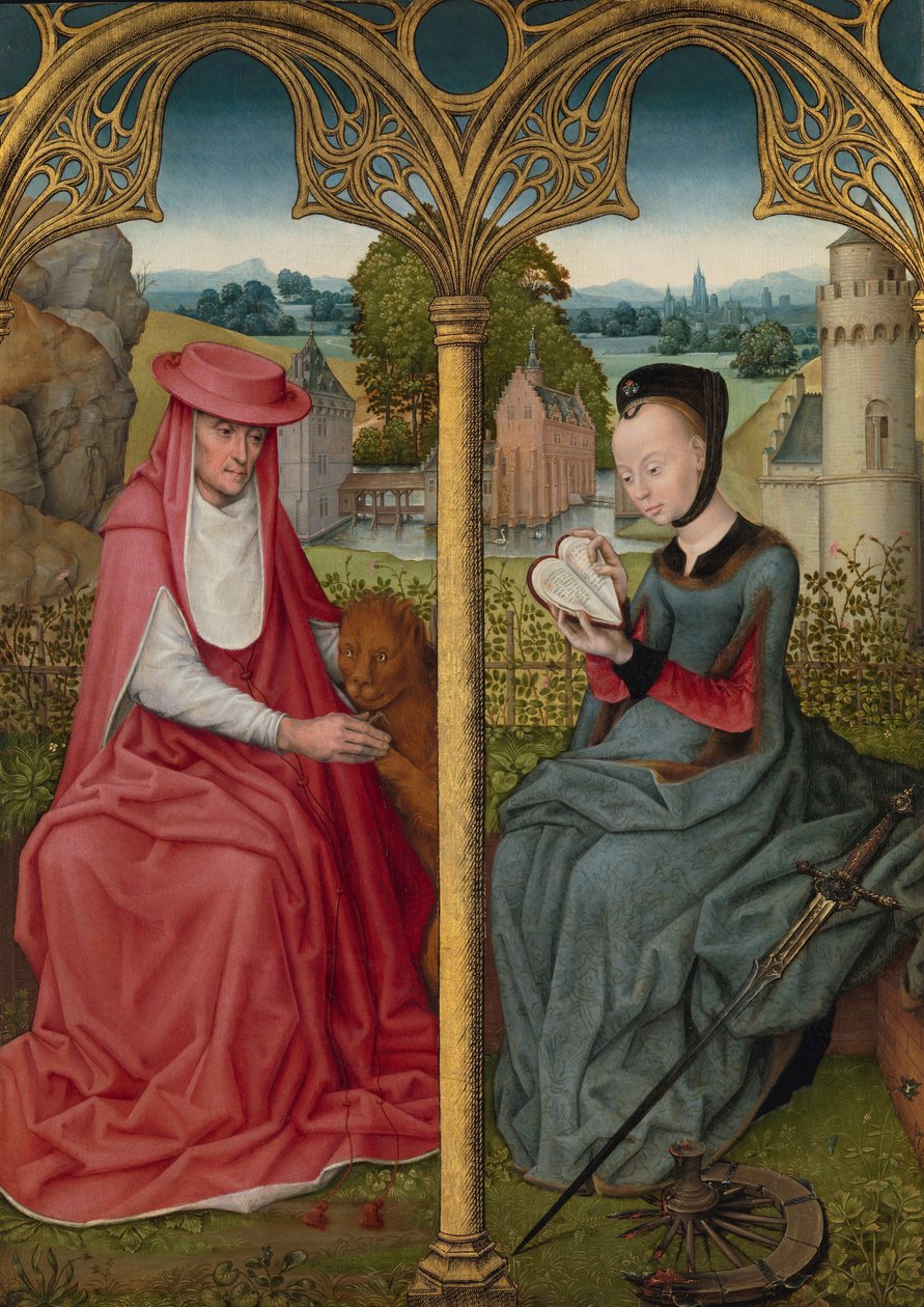 St Hieronymus och St Katarina av Alexandria Sainte Jerome och Sainte Catherine av Anonymous