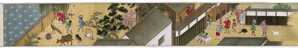 te t rading post st a t dejima Makimono Nagasaki av Anonymous
