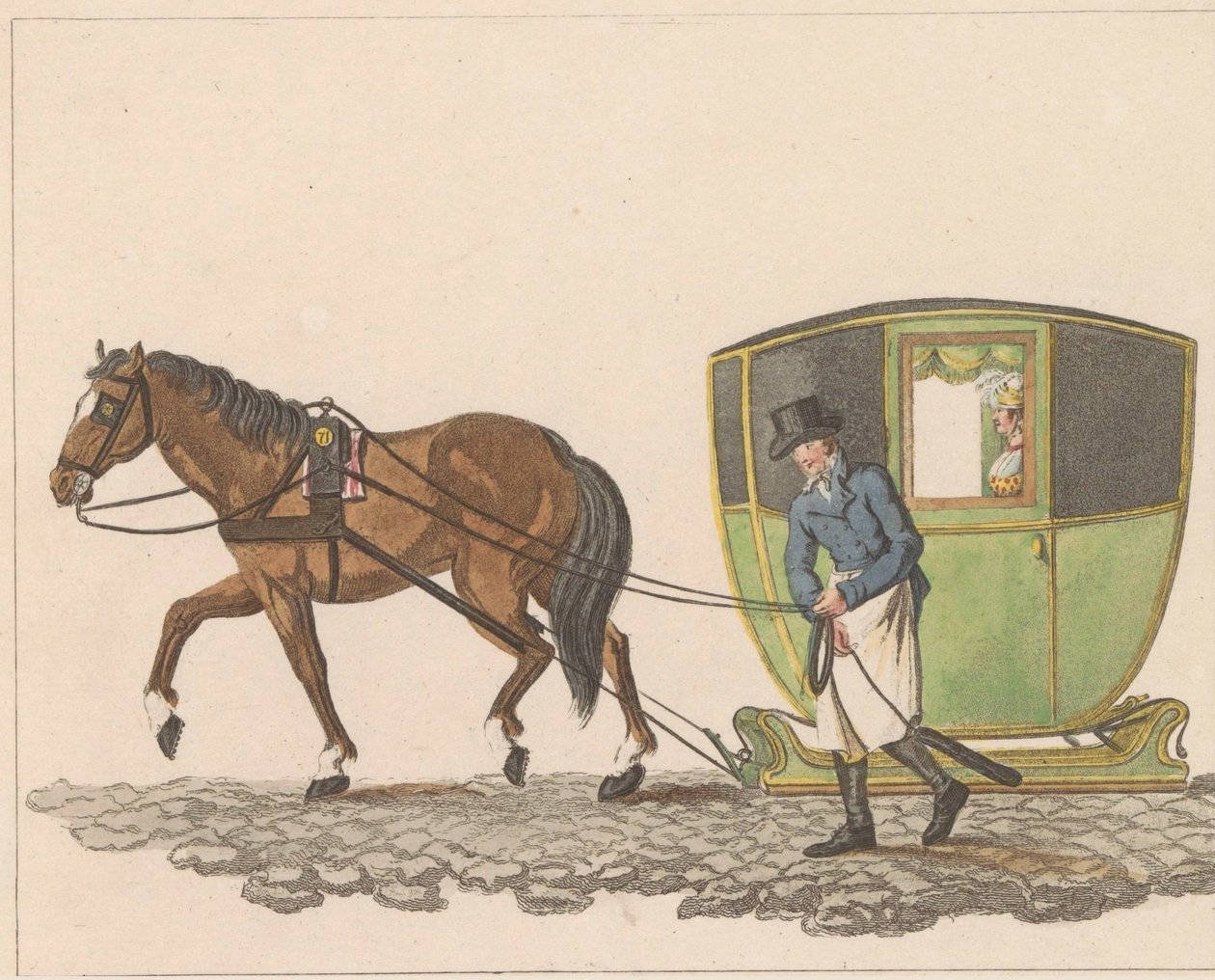 Toeslede, 1810-1825 Hyrd släde, konserverad under namnet Sleede eller Slee (titel på objektet) av Anonymous