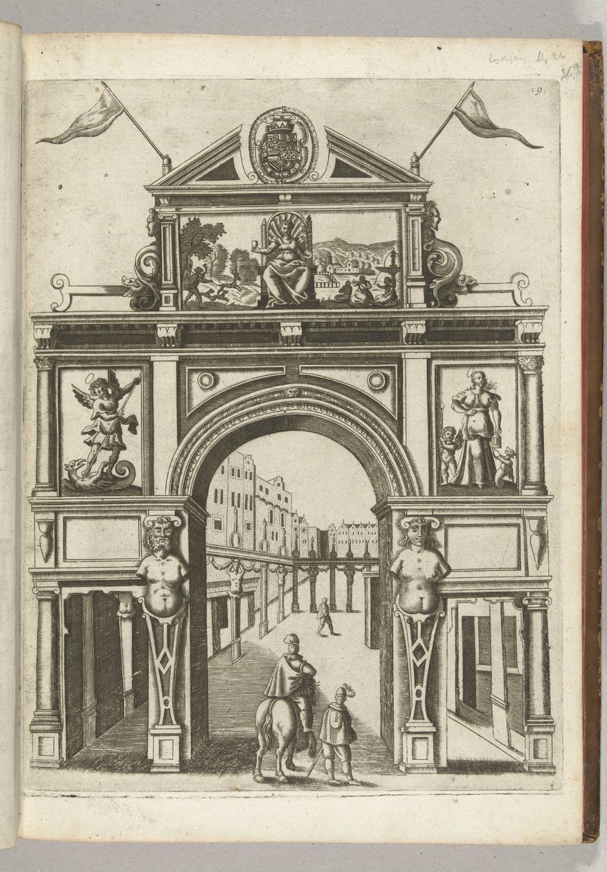 Triumfporten med stadsjungfrun, 1594 av Anonymous