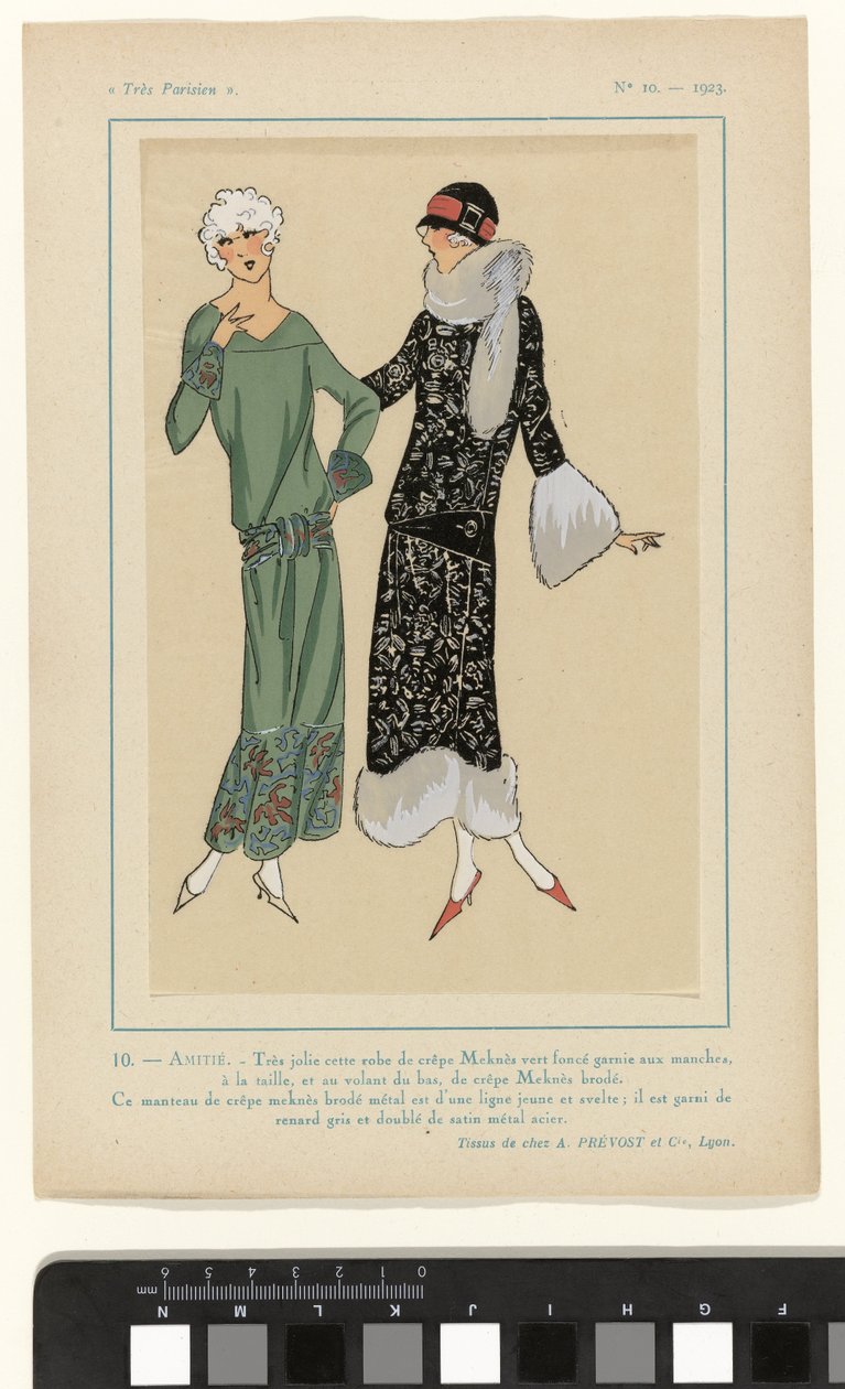 Mycket parisisk, 1923, nr 10: 10. - VÄNSKAP. - Väldigt snygg den här klänningen... av Anonymous
