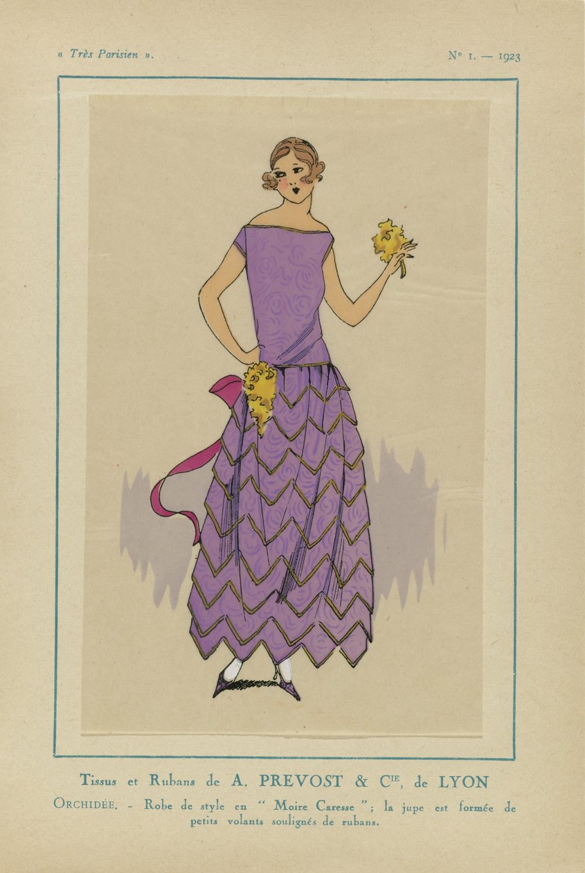 Very Parisian, 1923, nr 1: Fabrics and Ribbons av A. PREVOST.... av Anonymous