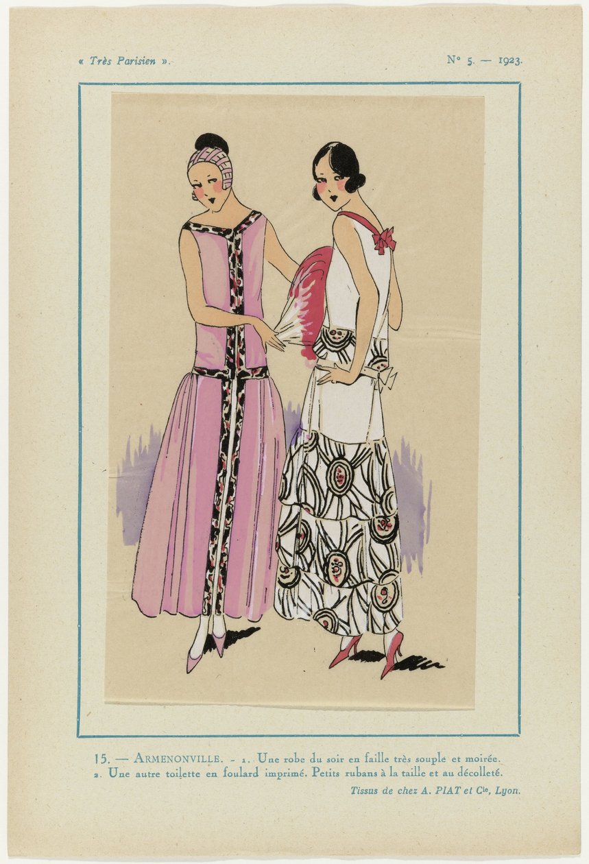 Mycket parisisk, 1923, nr 5: 15.- ARMENONVILLE. - 1. En aftonklänning... av Anonymous