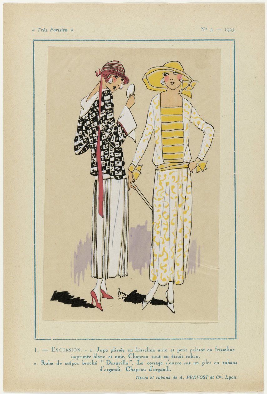 Mycket parisisk, 1923, nr 5: 1. - EXKURSION. - 1. Plisserad kjol... av Anonymous