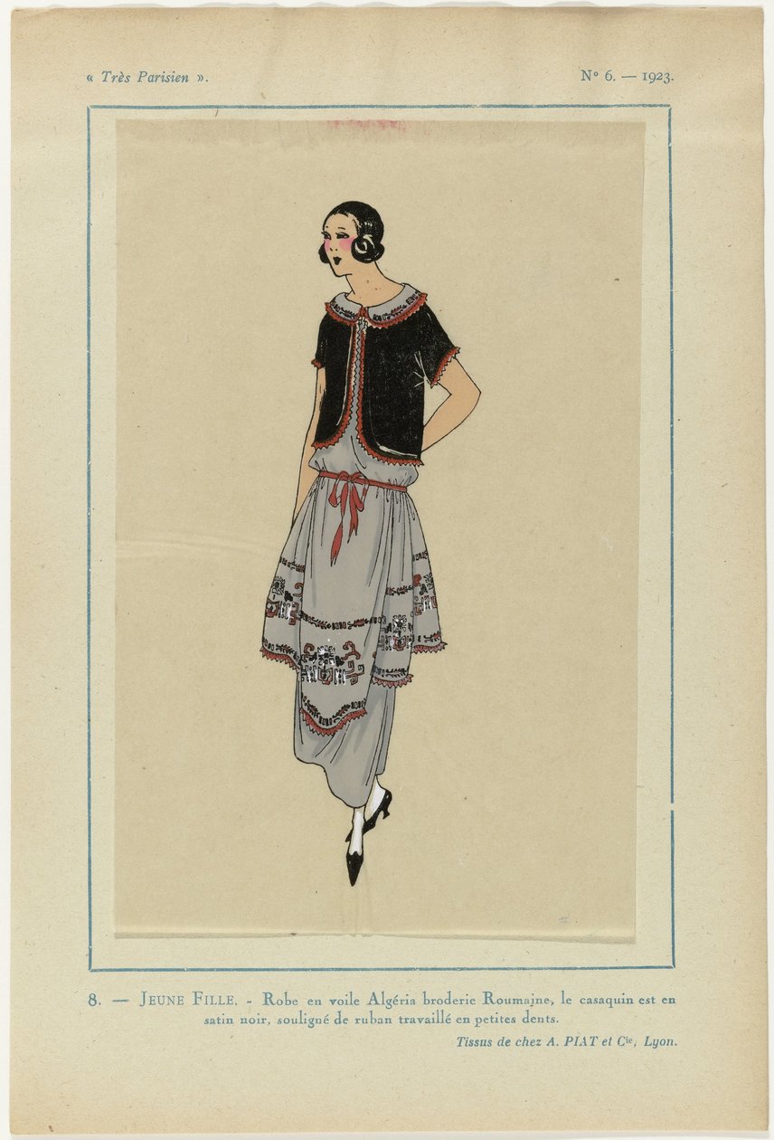 Mycket parisisk, 1923, nr 6: 8. UN FLICKA. - Algeriets slöjklänning... av Anonymous