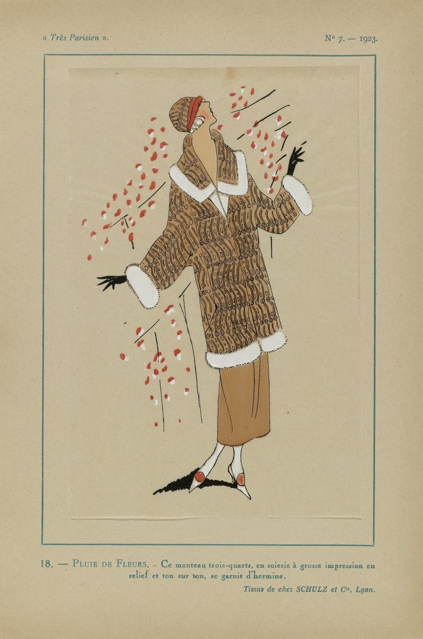Mycket parisisk, 1923, nr 7: 18.- REGN AV BLOMMOR. / Detta trekvartsskikt... av Anonymous