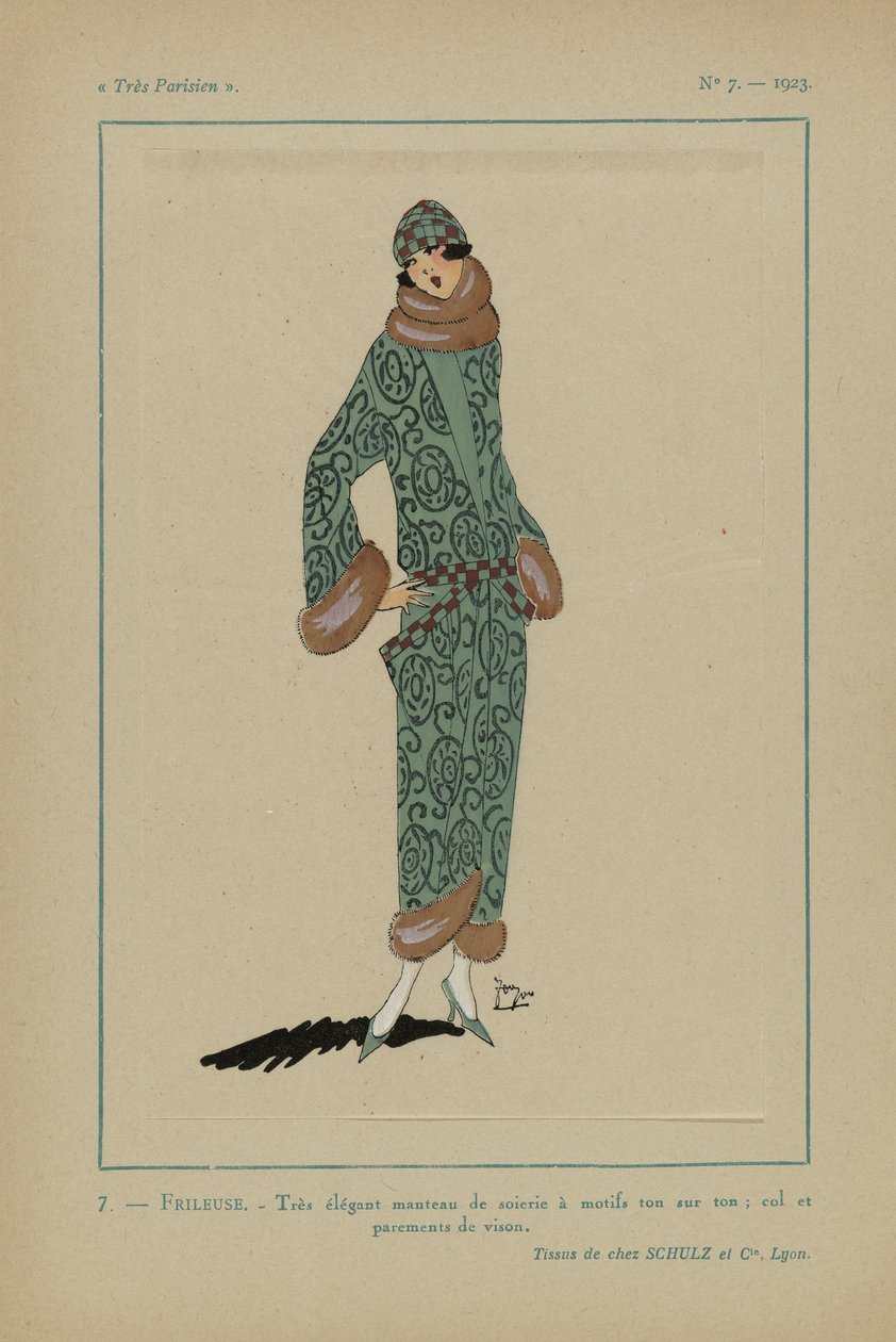 Mycket parisisk, 1923, nr 7: 7. - FRILEUSE. - Mycket elegant kappa... av Anonymous